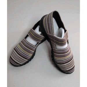 Bernie Mev Mary Jane Strappy Slip-on Multicolor Striped Size 37 / 6.5-7